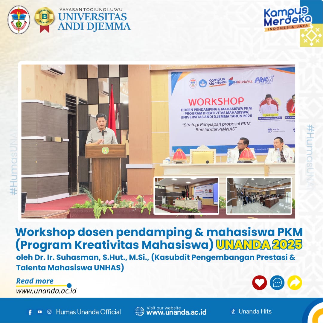 Universitas Andi Djemma Gelar Workshop Pendampingan Program Kreativitas Mahasiswa Tahun 2025